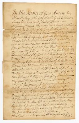 Probated will of Alice Ratsey, 1760