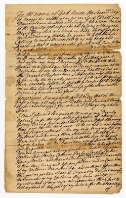 Probated will of Abraham Parlier, 1760