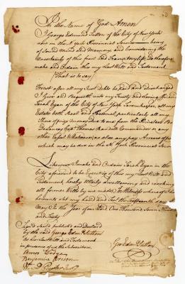 Probated will of George Edmund Sutton, 1760