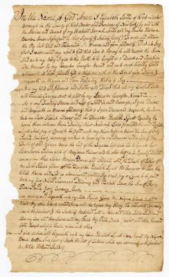 Probated will of Elizabeth Sands, 1760