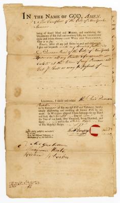 Probated will of Alexander Campbell, 1761