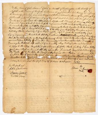 Probated will of Ephraim Burnet, 1761