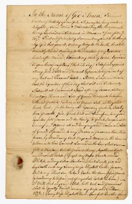 Probated will of Samuel Carter, 1761