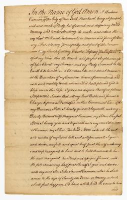 Probated will of Andrew Cannon Jr., 1761