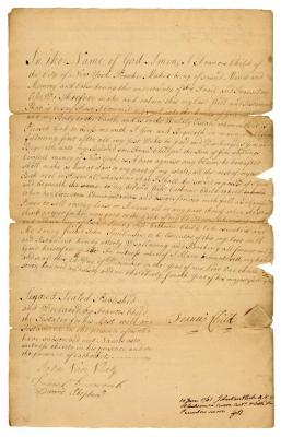 Probated will of Francis Child, 1761