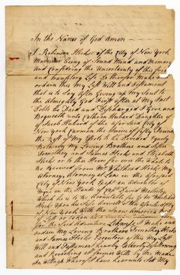 Probated will of Robinson Hicks, 1761