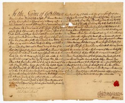 Probated will of Thomas Montanye, 1761