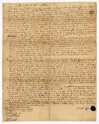 Probated will of Joseph Lyon, 1761