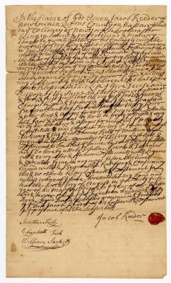Probated will of Jacob Reeder, 1761
