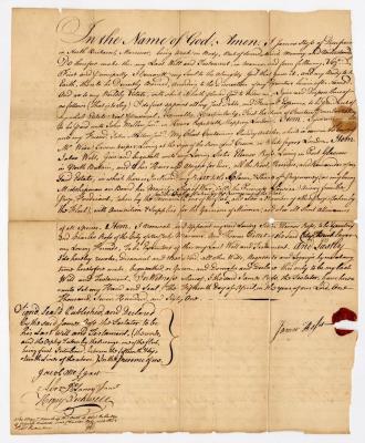 Probated will of James Ross, 1761