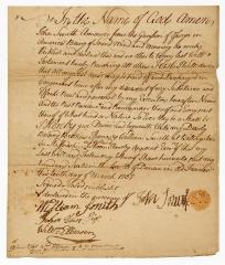 Probated will of John Smith, 1761