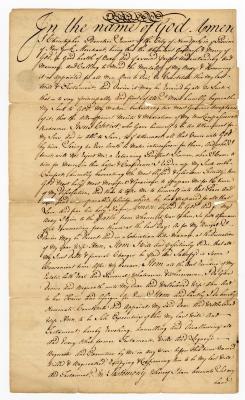 Probated will of Christopher Bancker Jr., 1762