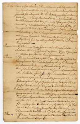 Probated will of Henry Ackarman, 1762