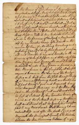 Probated will of Margaret Gouverneur, 1762