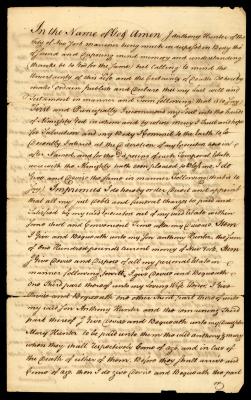 Probated will of Anthony Hunter, 1762