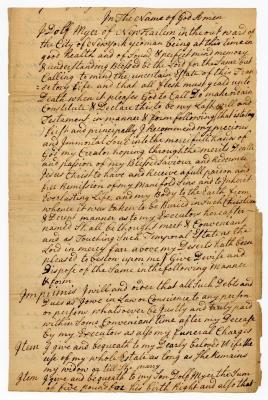 Probated will of Adolf Meyer, 1762