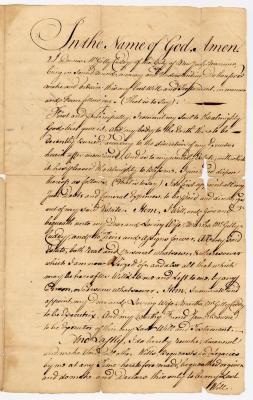 Probated will of Dennis Mcgillycuddy, 1762