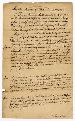 Probated will of Thomas Reeves, 1762