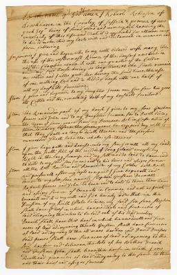 Probated will of Robert Robinson, 1762