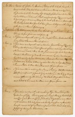 Probated will of Abraham Palding, 1762