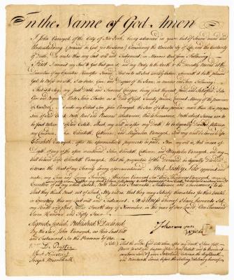 Probated will of John Van Wyck, 1762