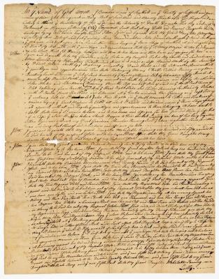 Probated will of Barnabas Wines, 1762