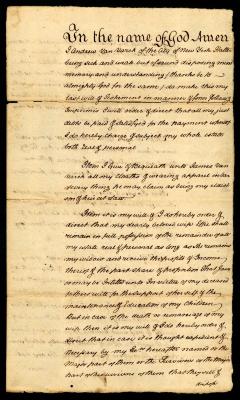 Probated will of Andrew Van Varck, 1762