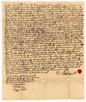 Probated will of David Davies, 1763