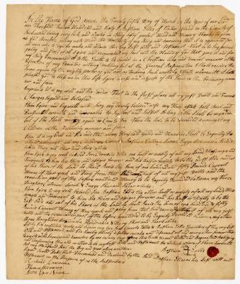Probated will of Bastian Ellis, 1763