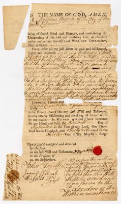Probated will of Christian Aspeck, 1763