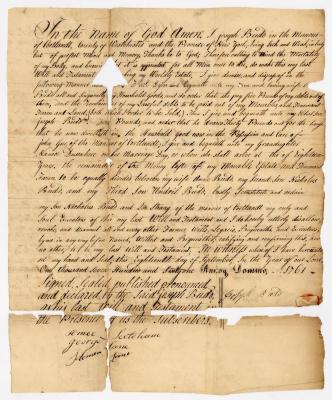 Probated will of Joseph Budd, 1763