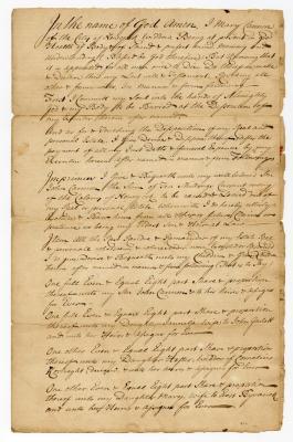 Probated will of Mary Cannon, 1763