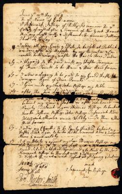 Probated will of Susannah Bishop, 1763