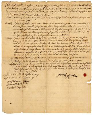 Probated will of Joseph Horton, 1763