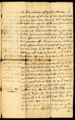 Probated will of Joseph Haynes, 1763