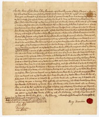 Probated will of Mary Horsmanden, 1763