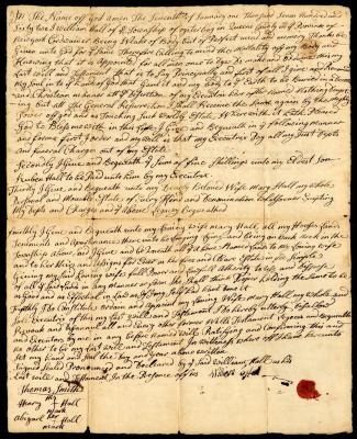 Probated will of William Hall, 1763