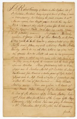 Probated will of Robert Kennedy, 1763