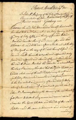 Probated will of John Moorhead, 1763
