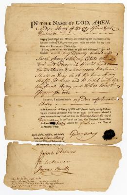 Probated will of Gideon Avory, 1764