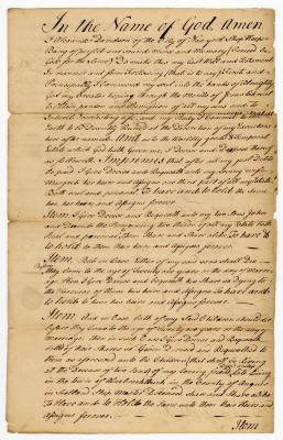 Probated will of Alexander Davidson, 1764