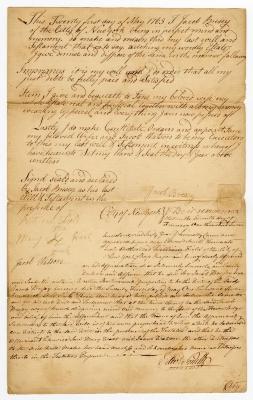 Probated will of Jacob Bresey, 1764