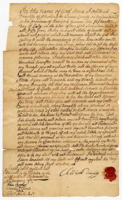 Probated will of Obadiah Doughty, 1764