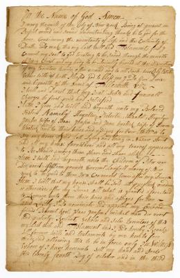 Probated will of Mary DeMilt, 1764