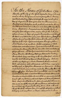 Probated will of John Brasher, 1764