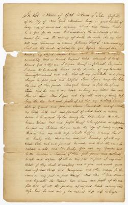 Probated will of John Griffiths, 1764