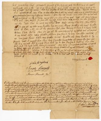 Probated will of Elizabeth Pearsall, 1764