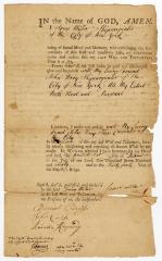 Probated will of James Miller, 1764