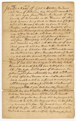 Probated will of David LaTourrette, 1764