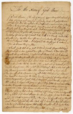 Probated will of David Hansen, 1764